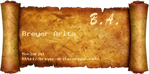 Breyer Arita névjegykártya